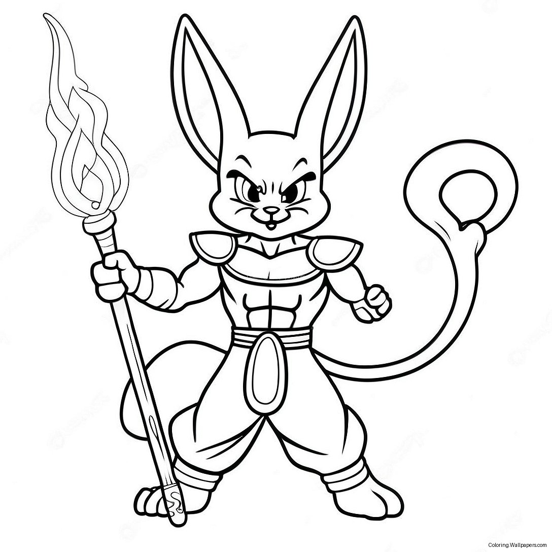 Beerus Mit Seinem Stab Ausmalbild 15629