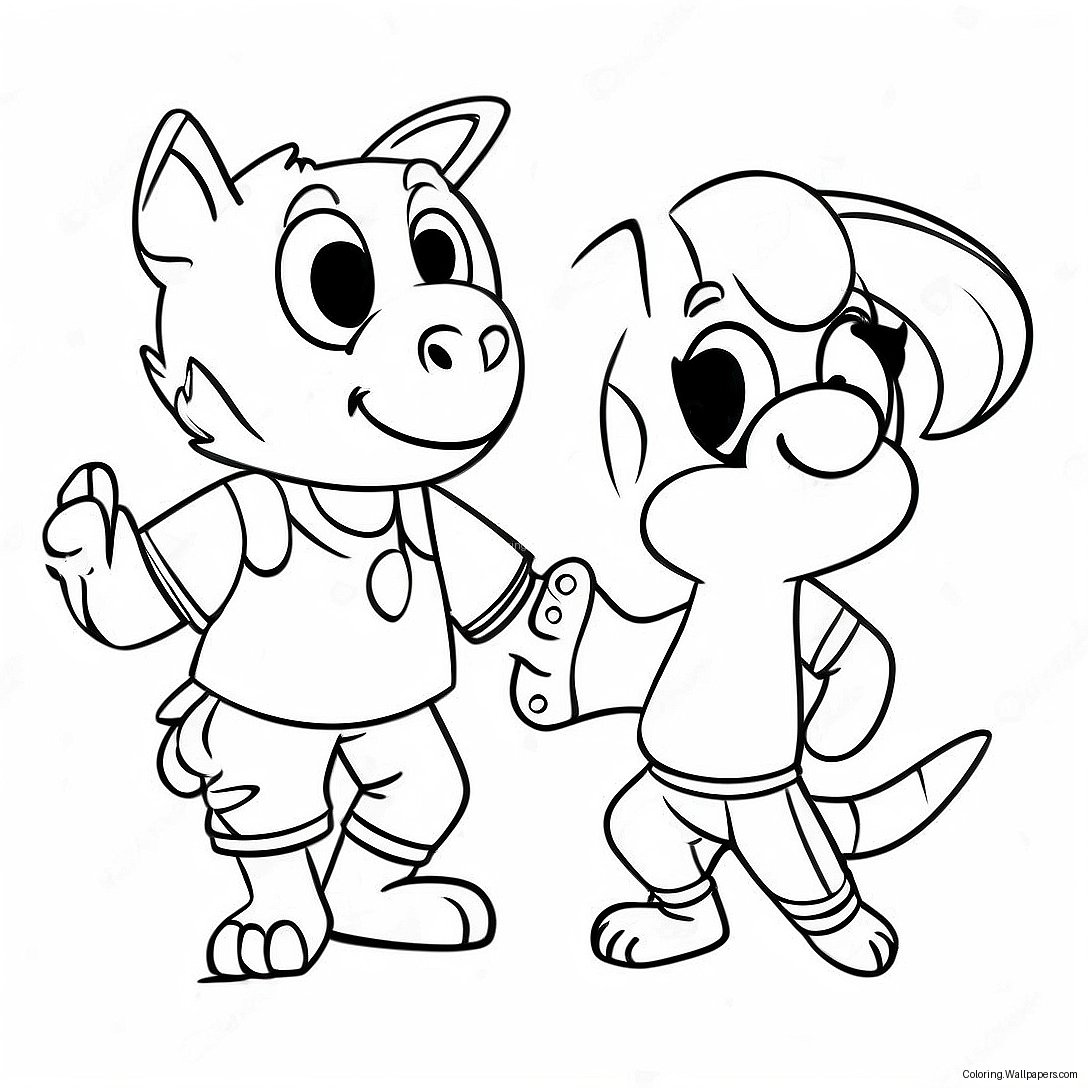 Bely Y Beto Playing Together Coloring Page 38255