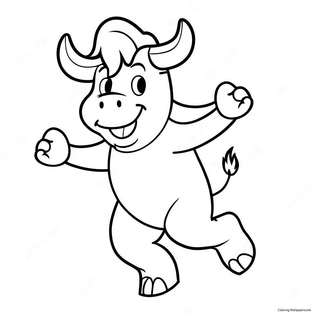 Benny The Bull Dancing Coloring Page 46374