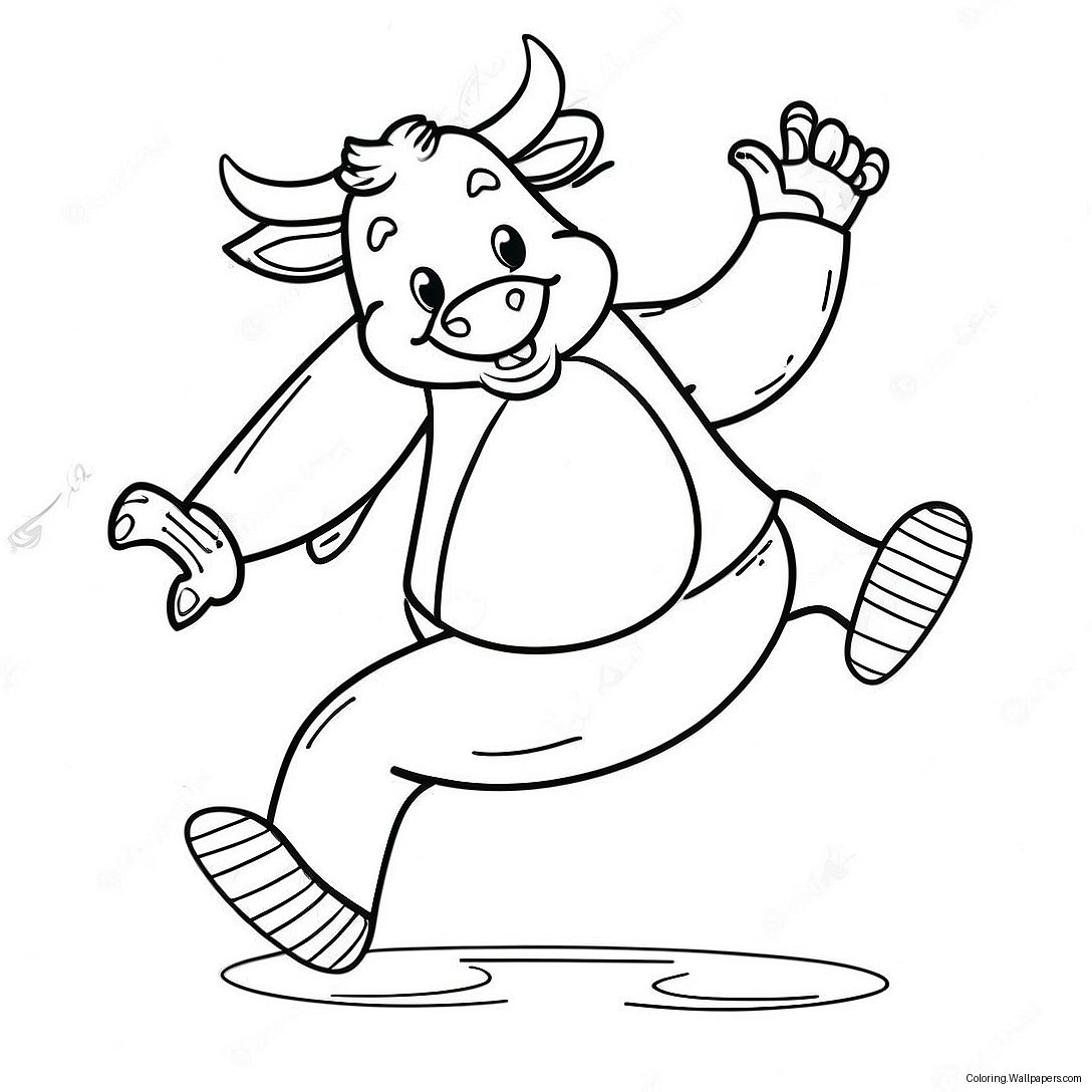 Página Para Colorear De Benny El Toro Bailando 46375