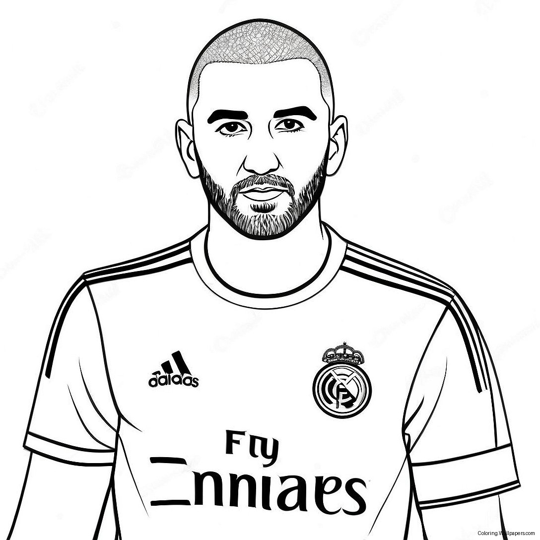 Page À Colorier De La Star Du Football Benzema 51872