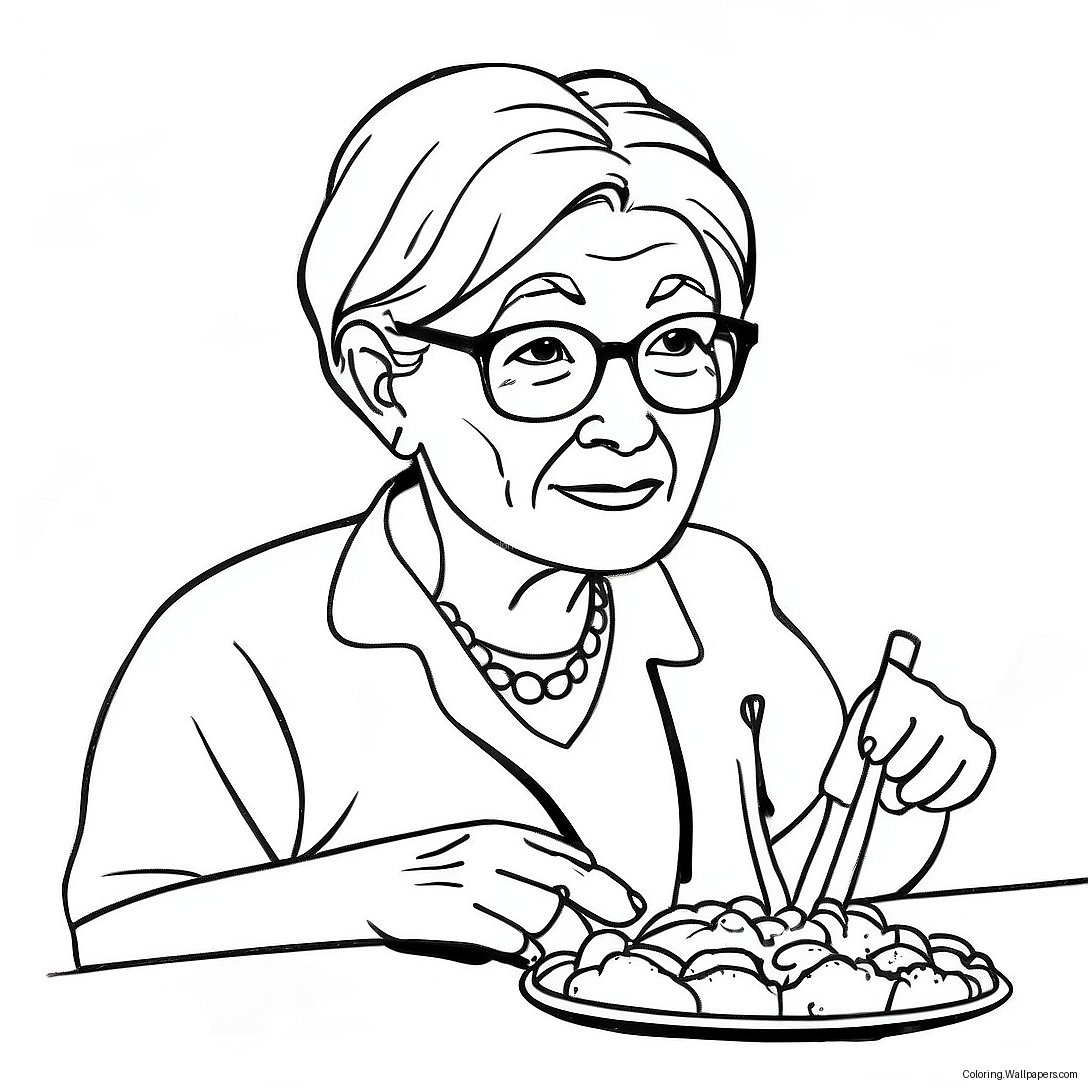 Best Grandma Coloring Page 5980