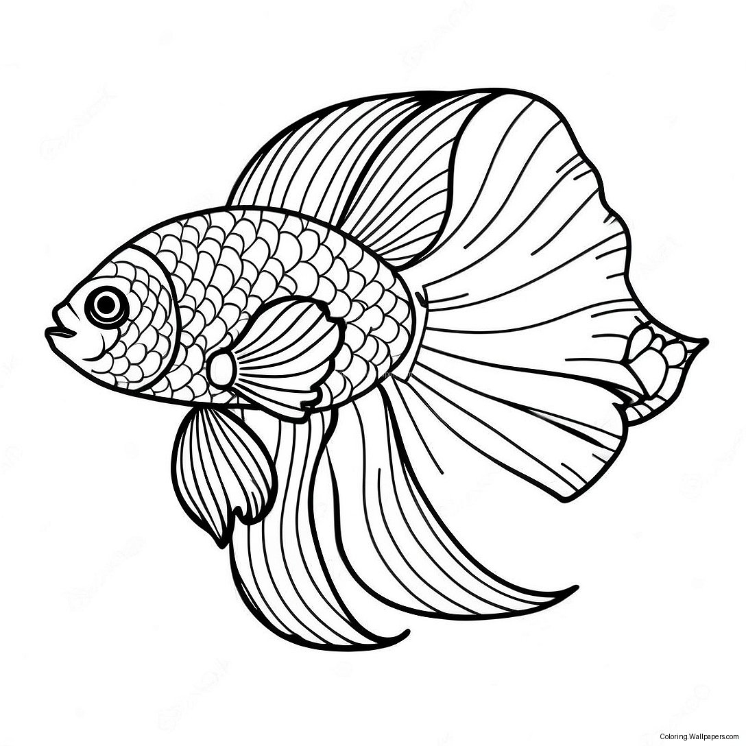 Betta Fisk Farvelægningsside 55844