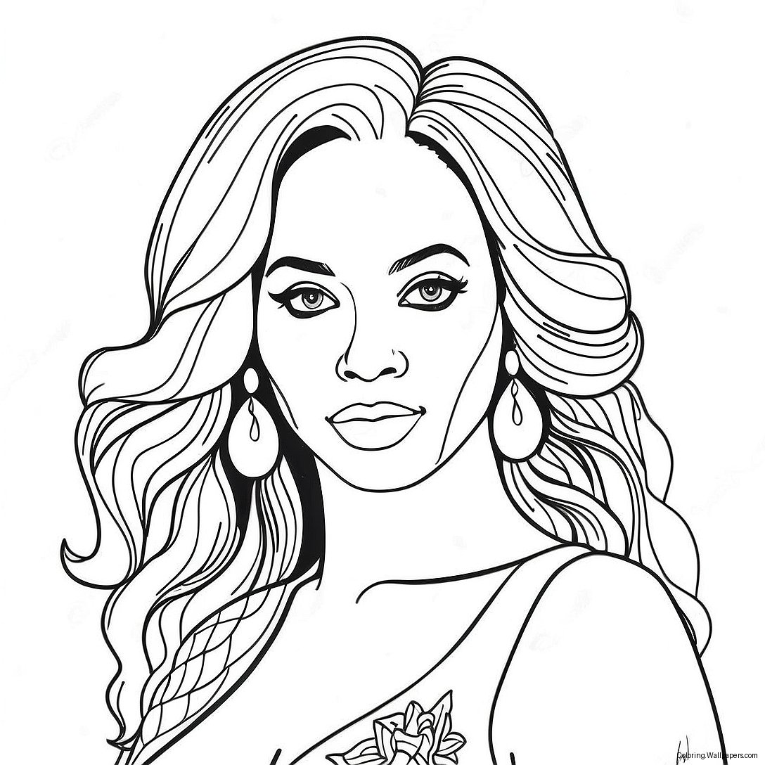 Kleurplaat Van Beyonce 10258