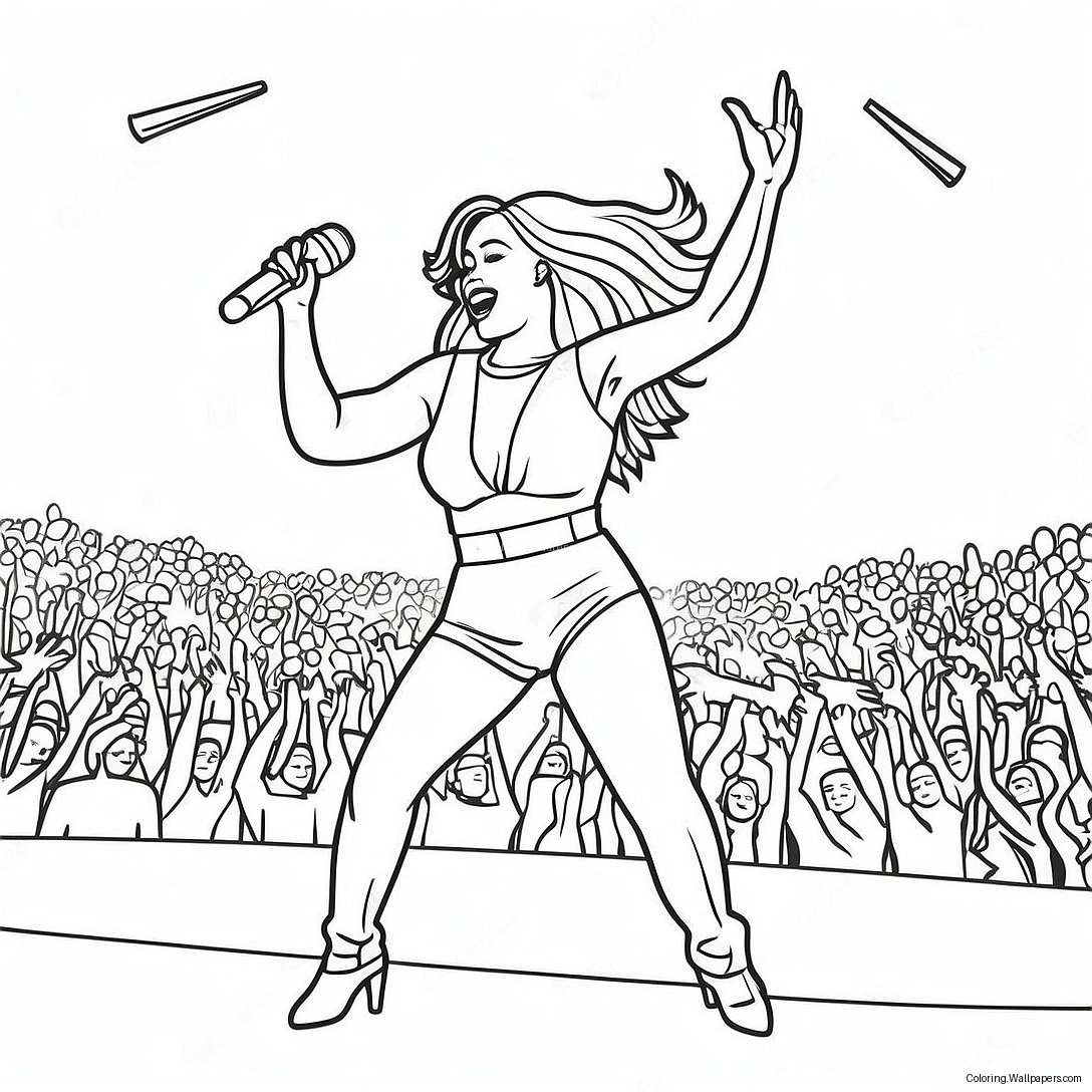 Beyonce Esiintyy Lavalla Värityssivu 10262