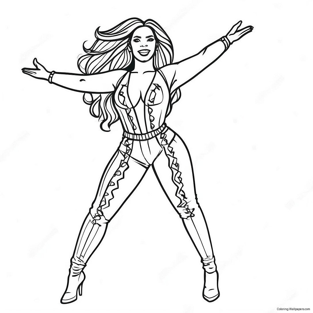 Beyonce Performing On Stage Coloring Page 10264