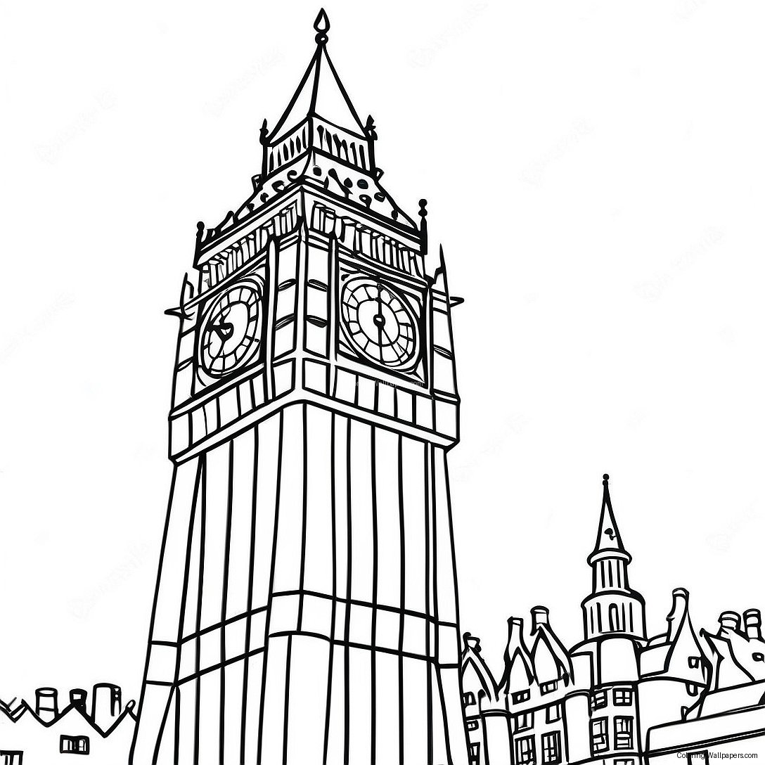 Big Ben Tower Coloring Page 40561