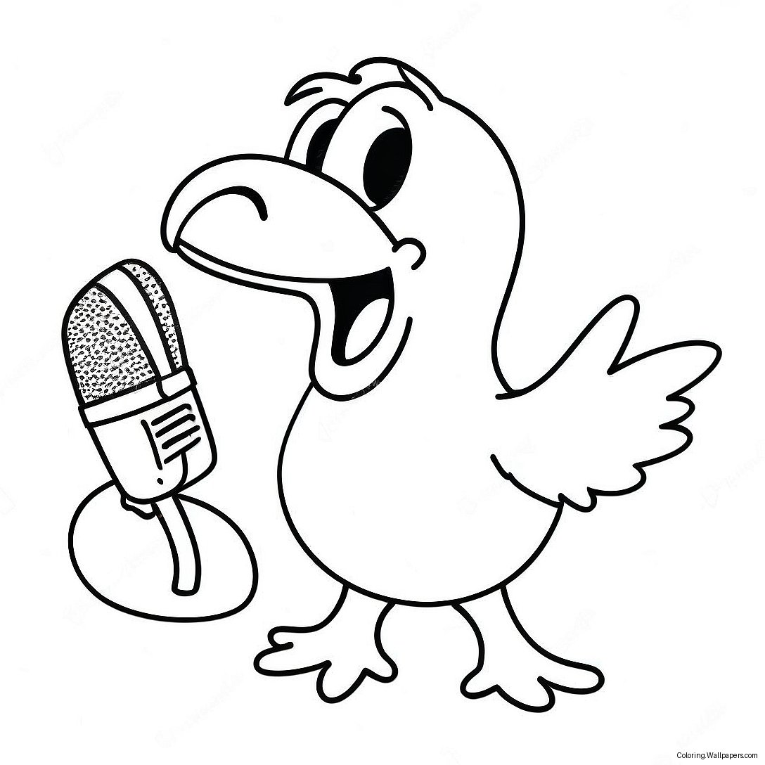 Big Bird Singing Cheerful Song Coloring Page 42978