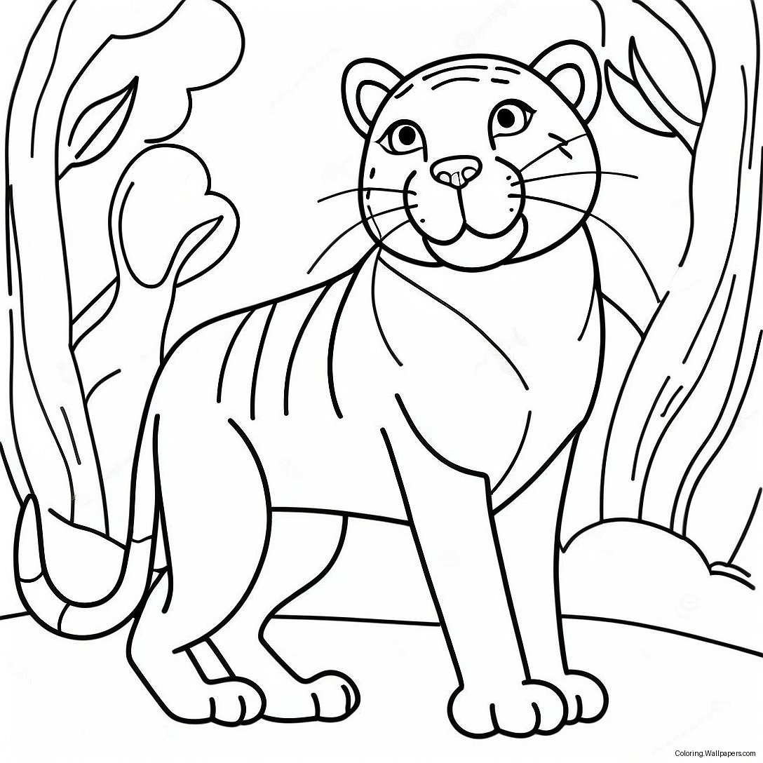 Big Cat Coloring Page 25452