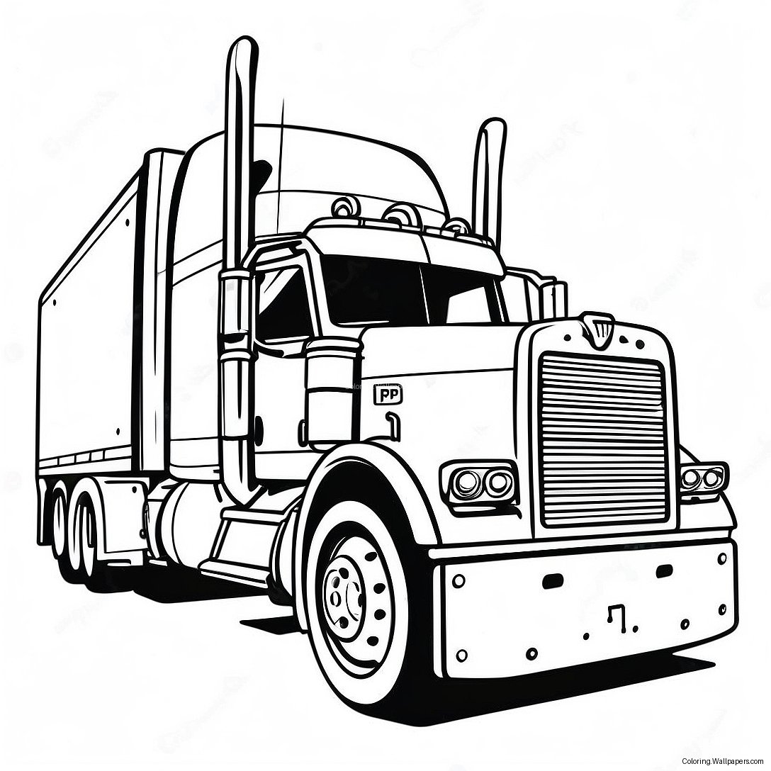 Big Rig Diesel Truck Coloring Page 10120