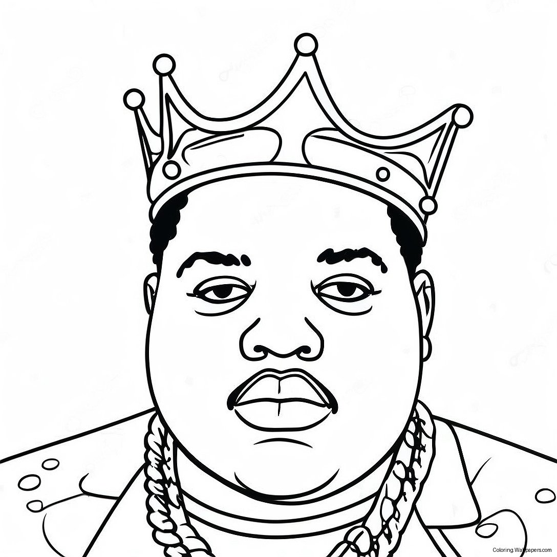 Biggie Smalls Con Corona Pagina Da Colorare 37461