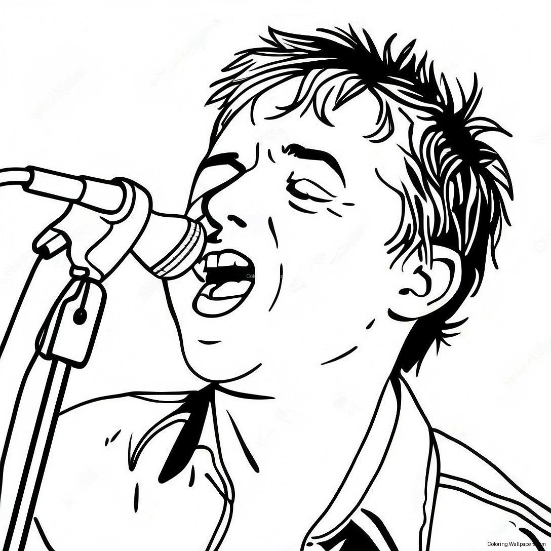 Page À Colorier Billie Joe Armstrong Chantant 37814