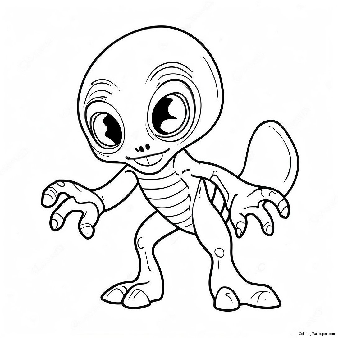 Bizarre Alien Kreatur Ausmalbild 8671