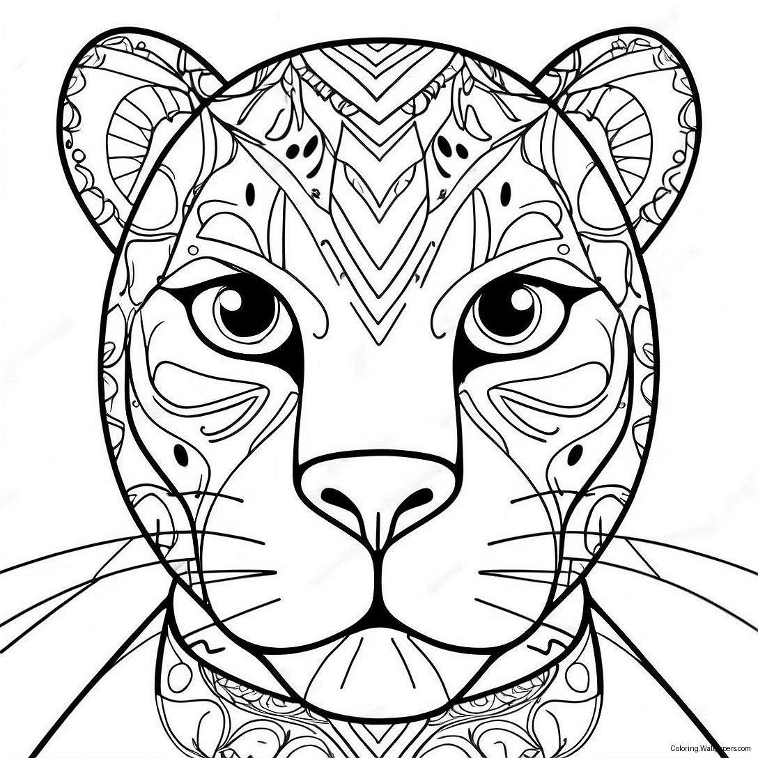 Black Panther Animal Coloring Page 13038