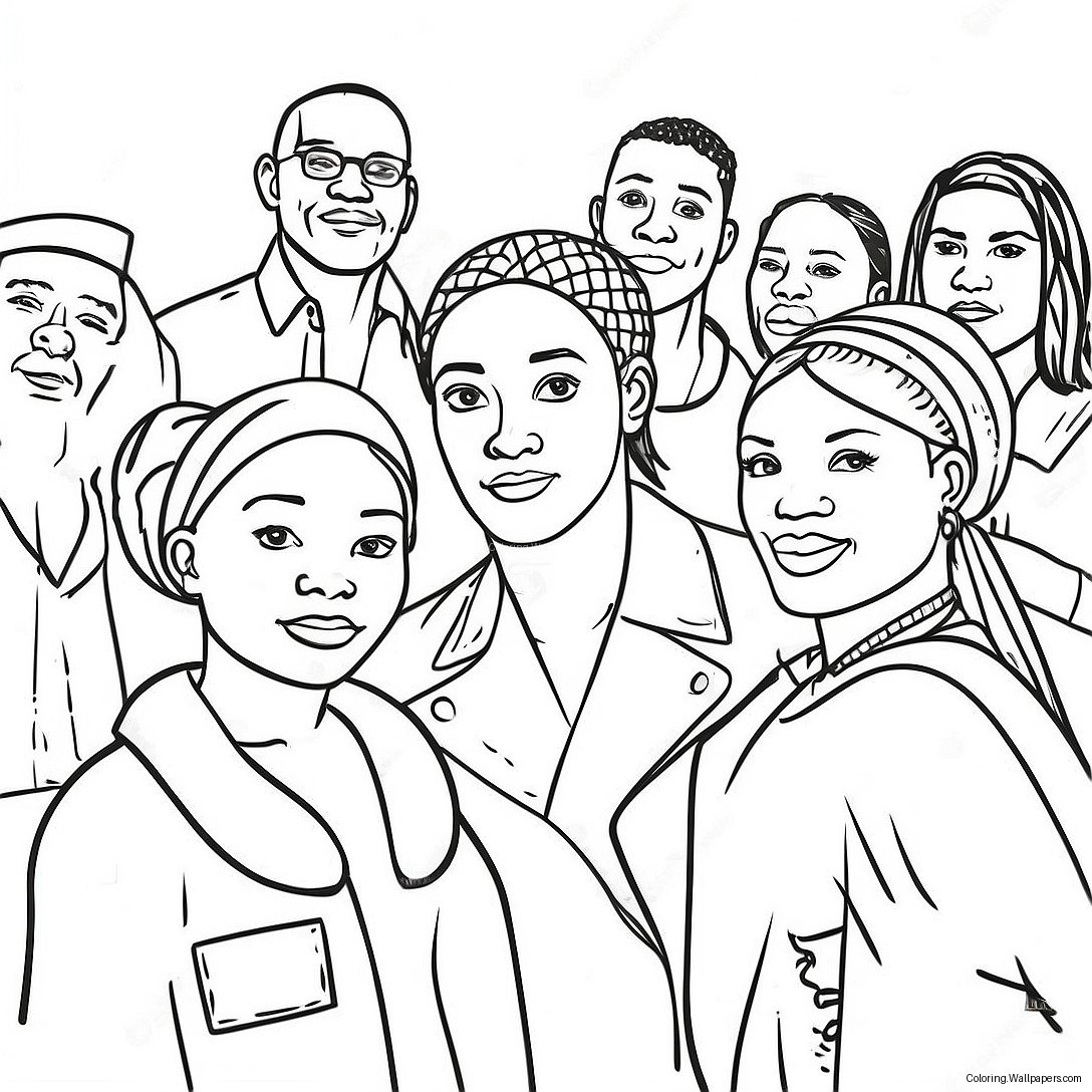 Black People Coloring Page 52080