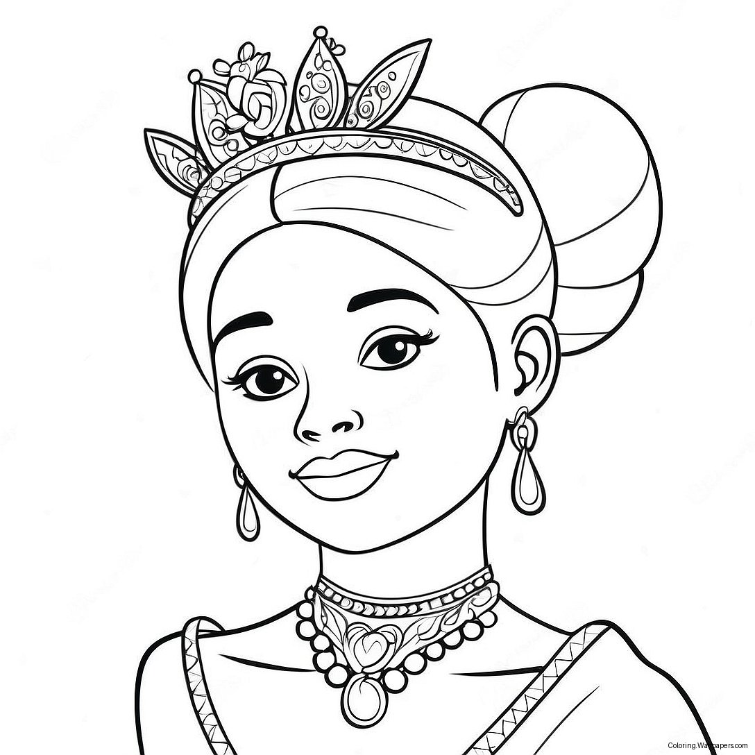 Black Princess Coloring Page 19116