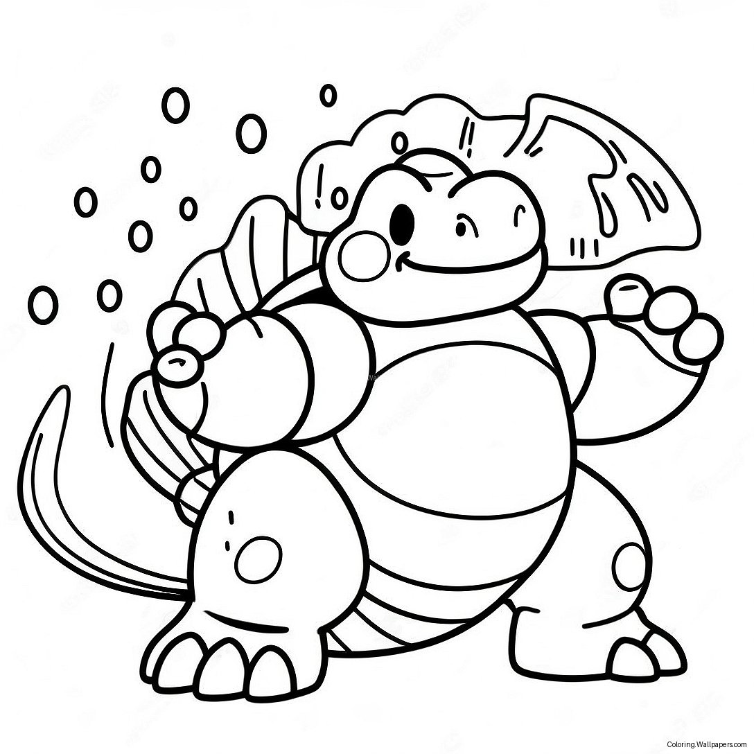 Blastoise With Water Cannons Coloring Page 6672