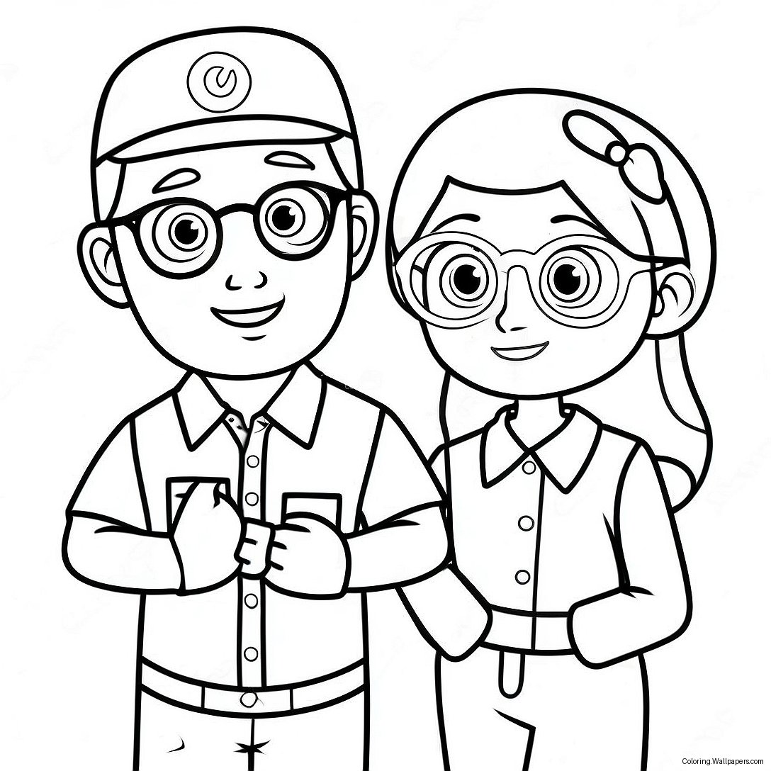 Blippi And Meekah Coloring Page 12864