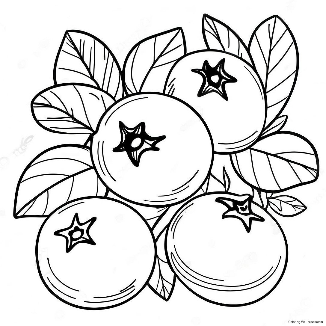 Blueberry Fruit Coloring Page 16839