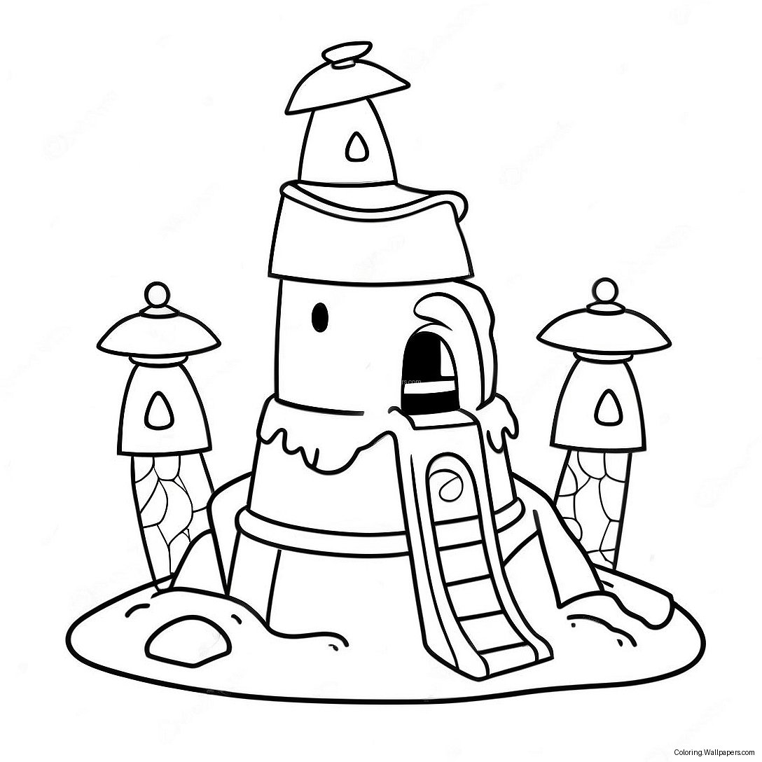 Bluey Building Sandcastle Coloring Page 48685