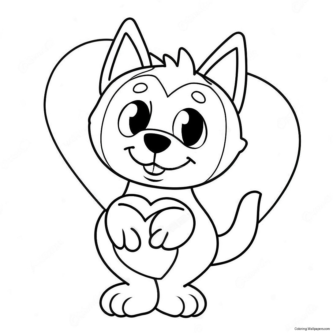 Bluey Valentine's Day Coloring Page 27141