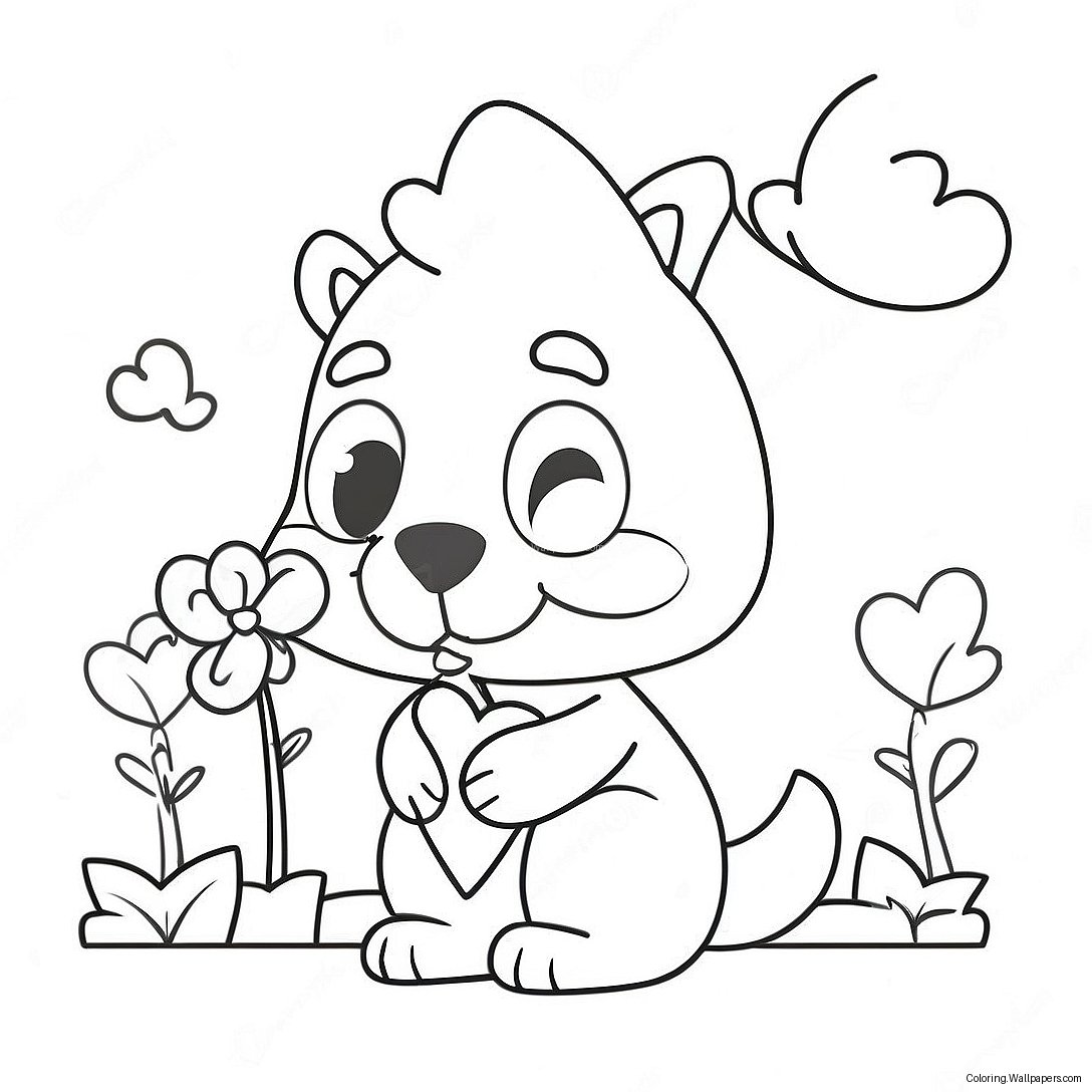 Bluey Valentine's Day Coloring Page 27142