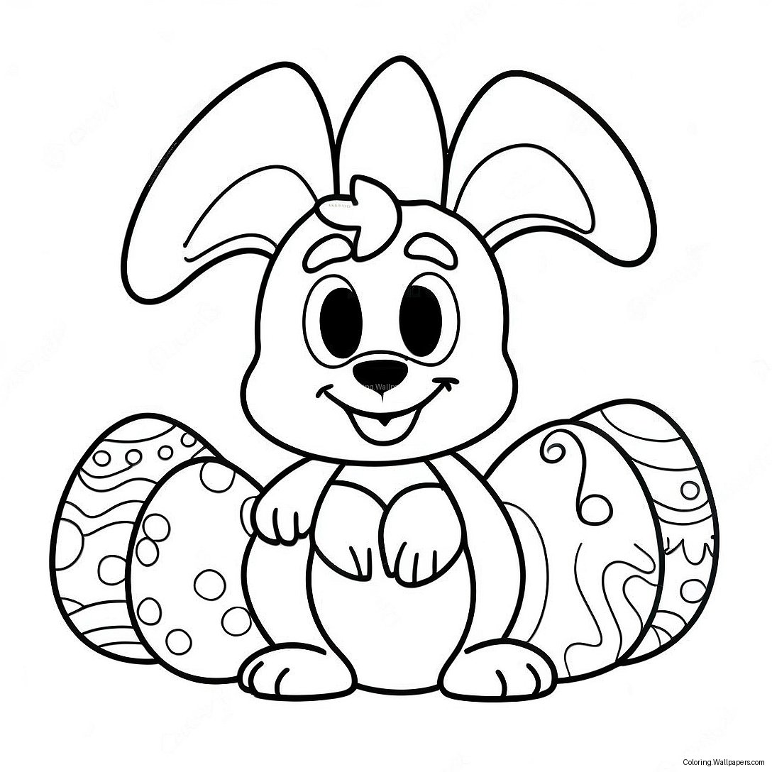 Bluey With Colorful Easter Eggs Coloring Page 3261