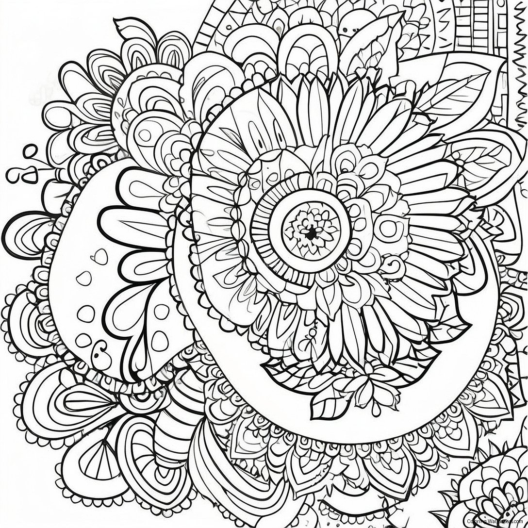 Boho Mandala Farvelægningsside 1173