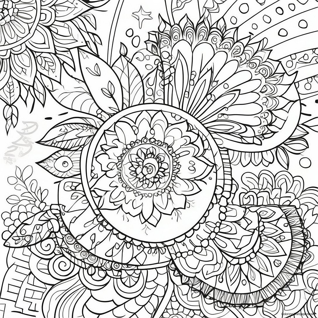 Boho Mandala Coloring Page 1176