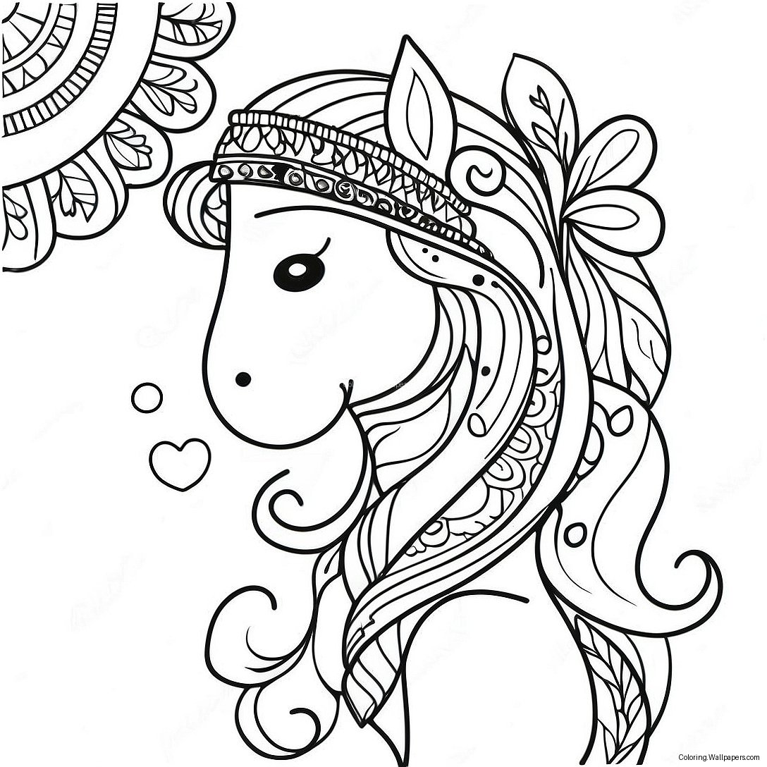 Boho Rainbow Coloring Page 43703