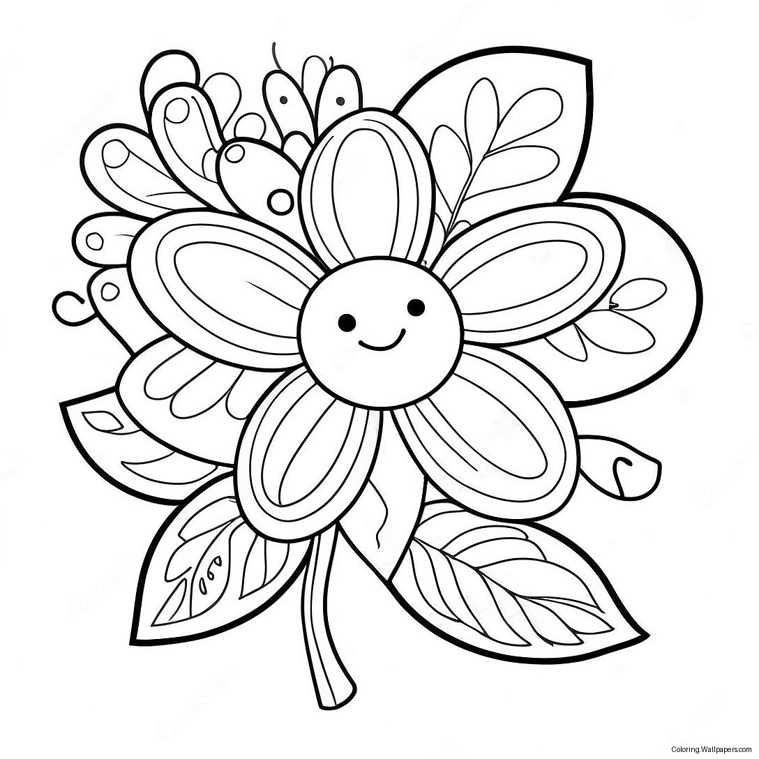 Bold And Easy Flower Coloring Page 3792