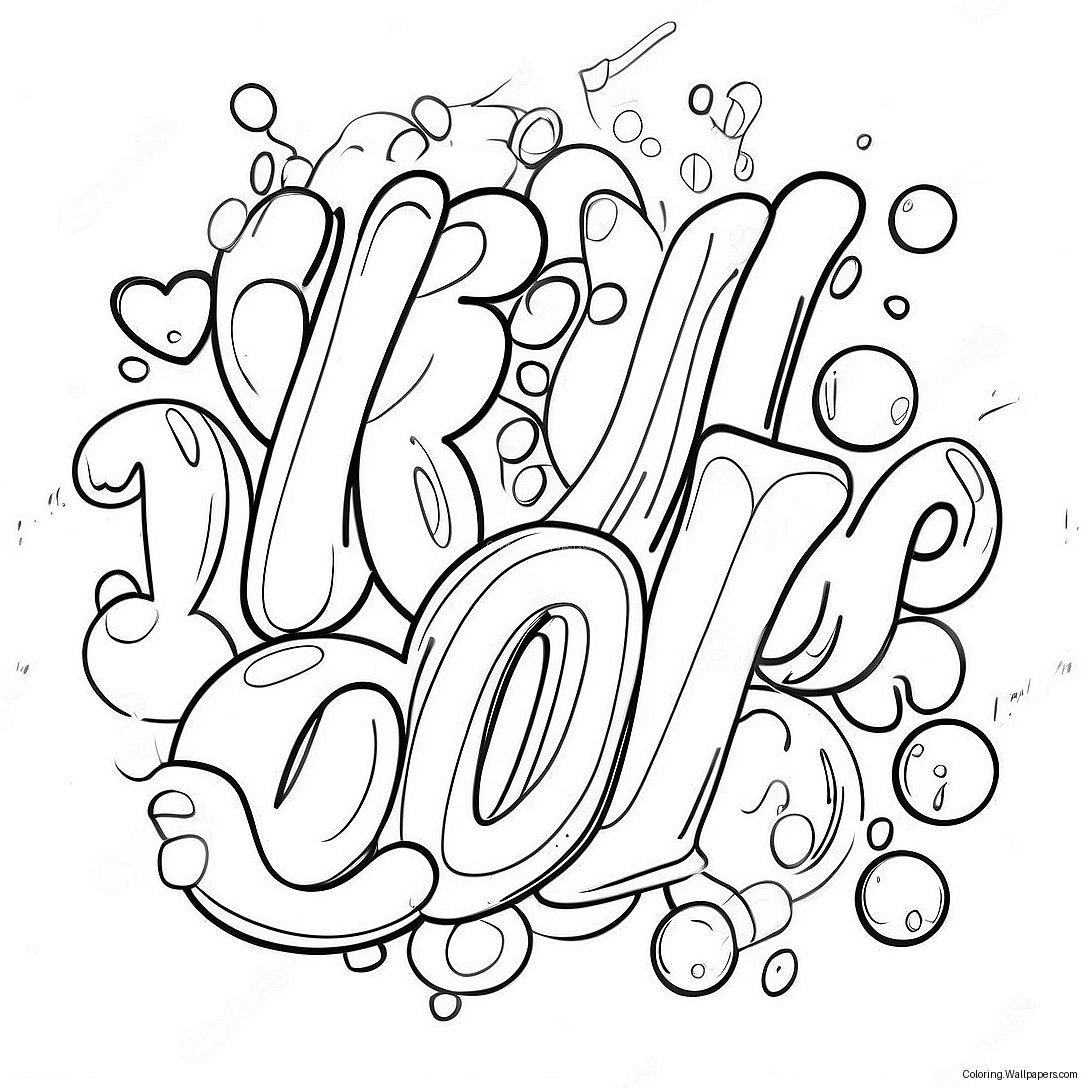 Bold Bubble Letters Coloring Page 10489