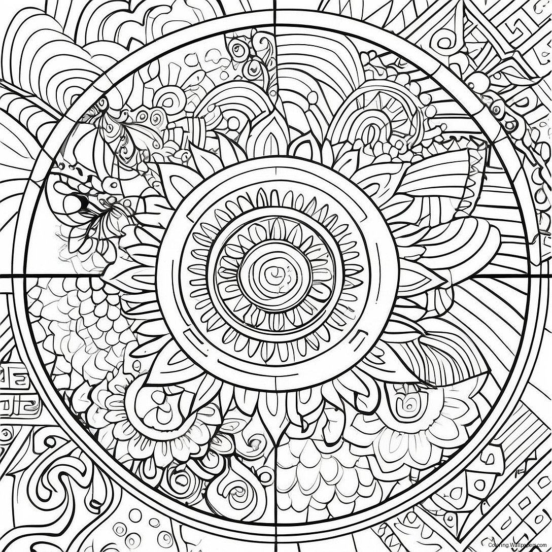 Bold Line Adult Mandala Coloring Page 10146