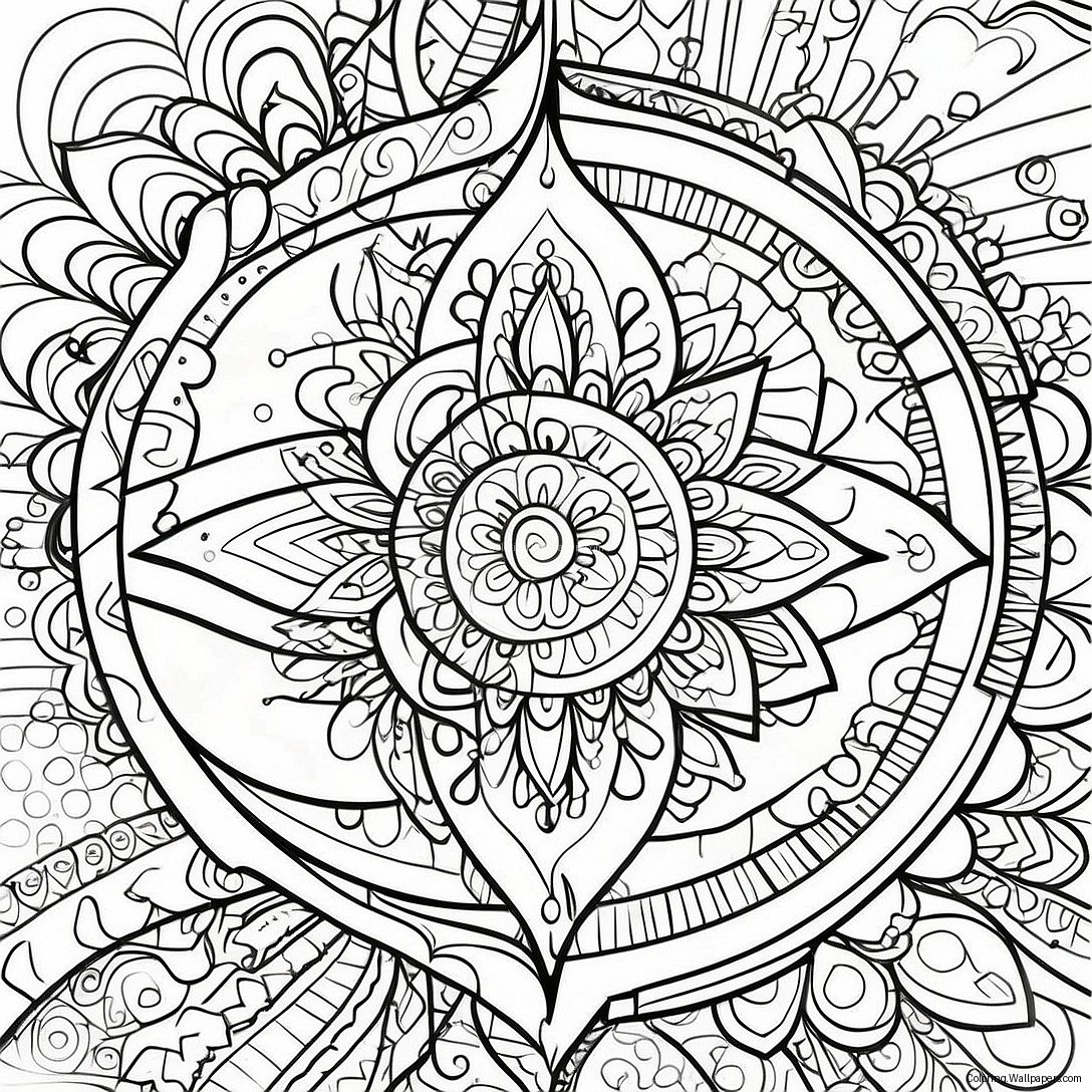 Bold Line Adult Mandala Coloring Page 10147