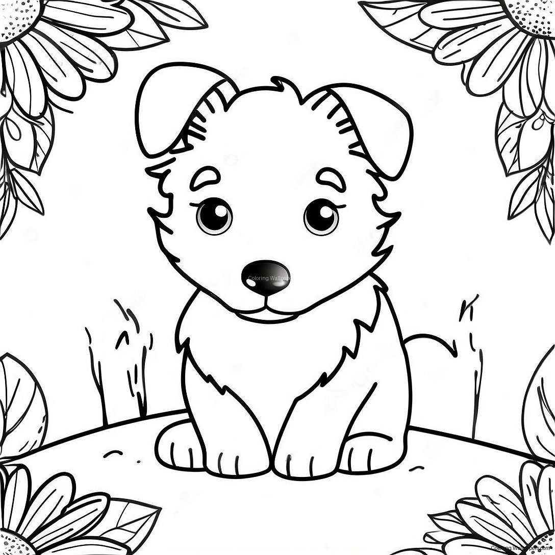 Border Collie Puppy Coloring Page 34258