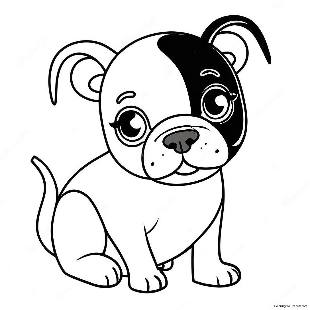 Boston Terrier Puppy Coloring Page 12883