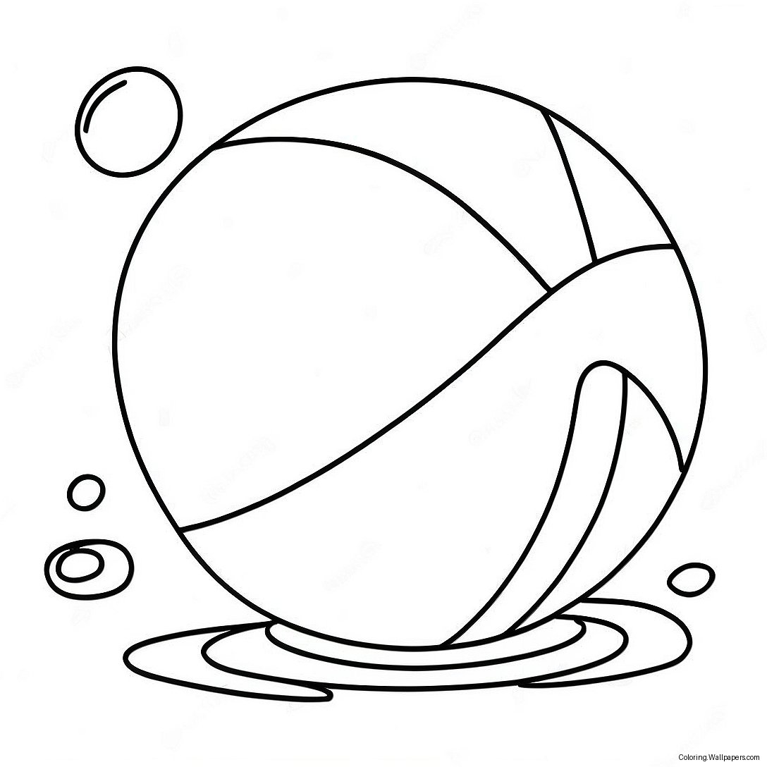 Bouncing Beach Ball Coloring Page 9474