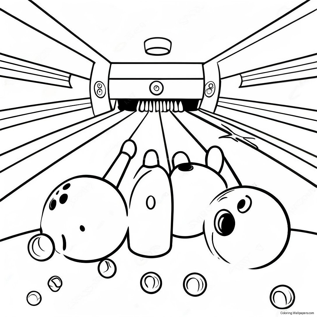 Bowling Alley Scene Coloring Page 16601