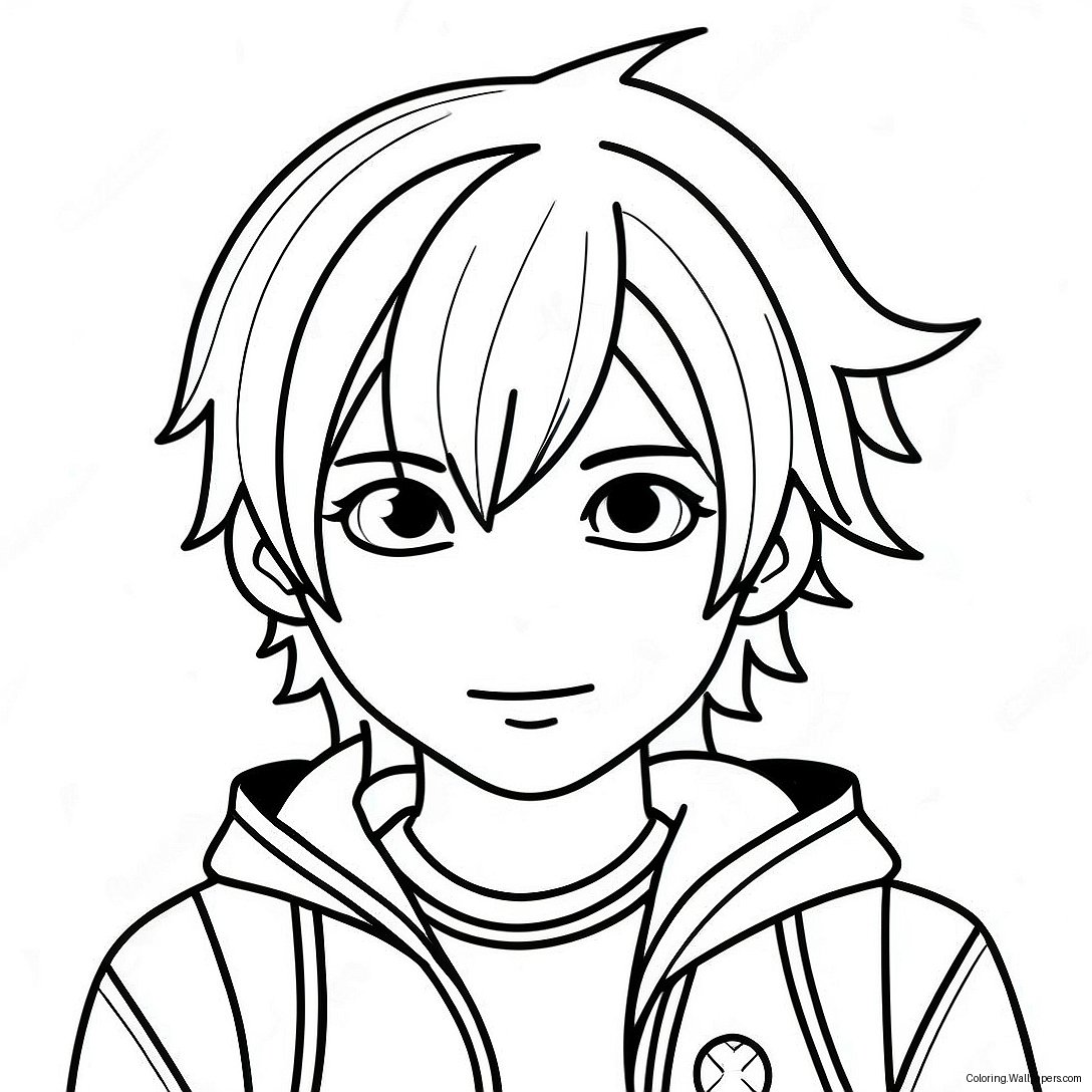 Boy Emo Anime Character Coloring Page 57709