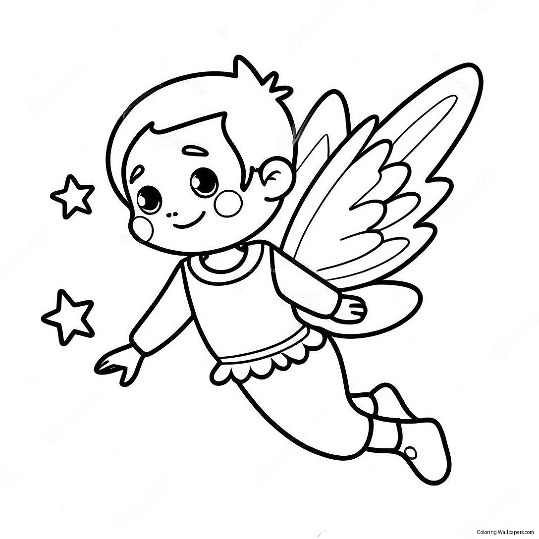 Boy Fairy Flying With Sparkling Wings Coloring Page 40279