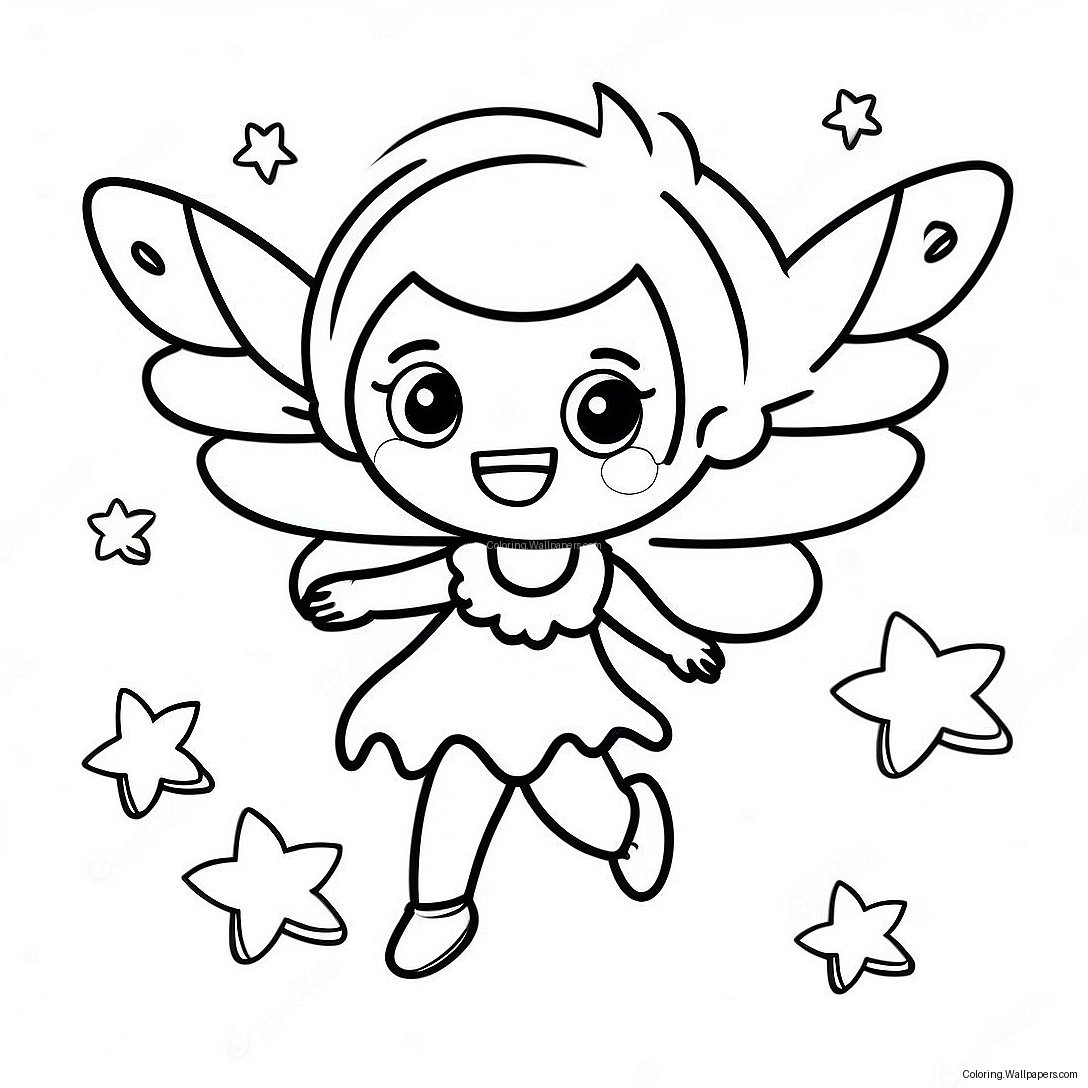 Boy Fairy Flying With Sparkling Wings Coloring Page 40280