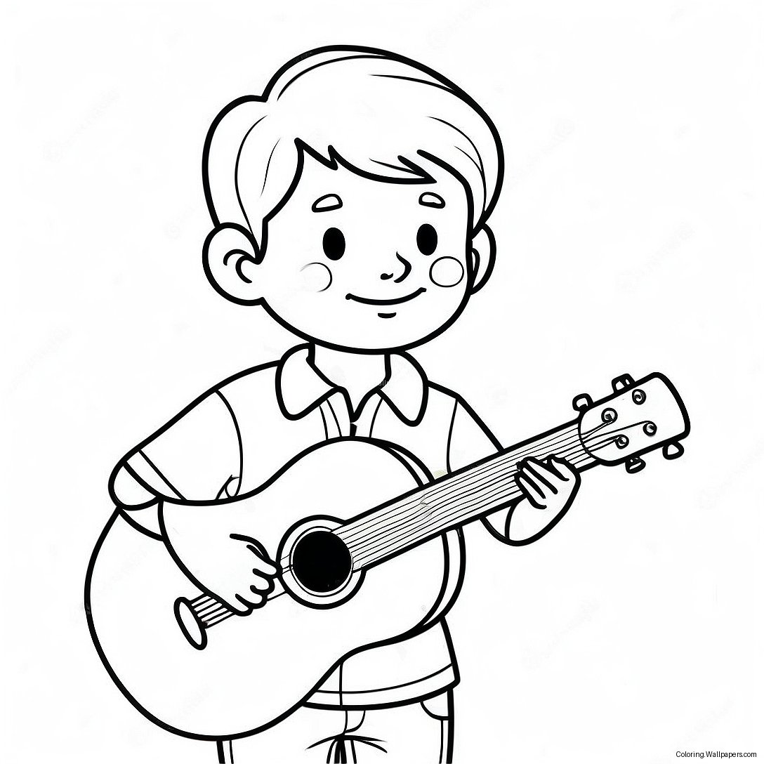 Boy With Uke Coloring Page 41561