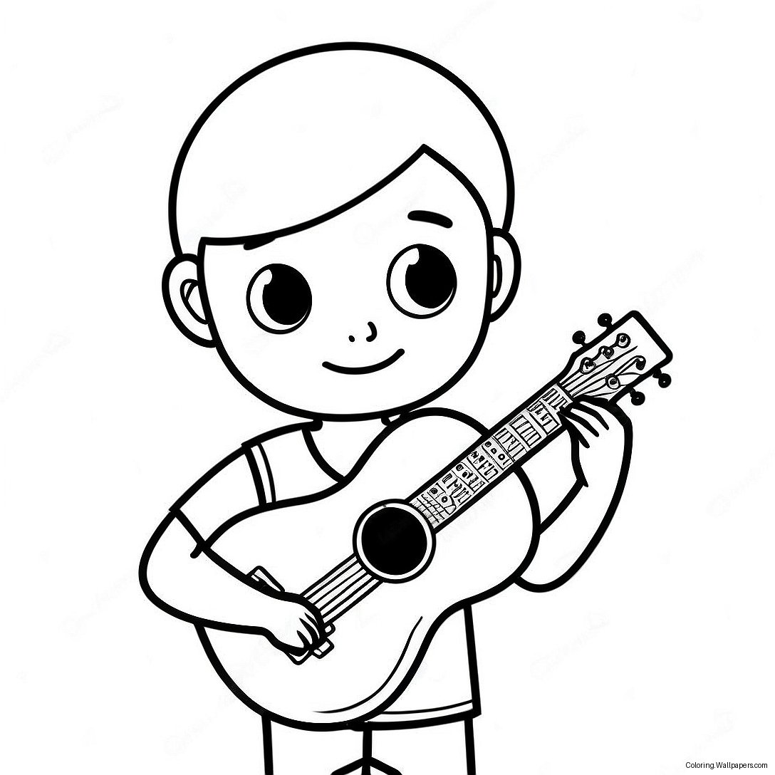 Boy With Uke Coloring Page 41562