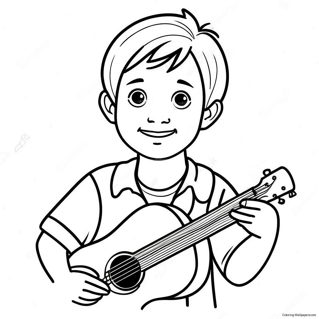 Boy With Uke Coloring Page 41563