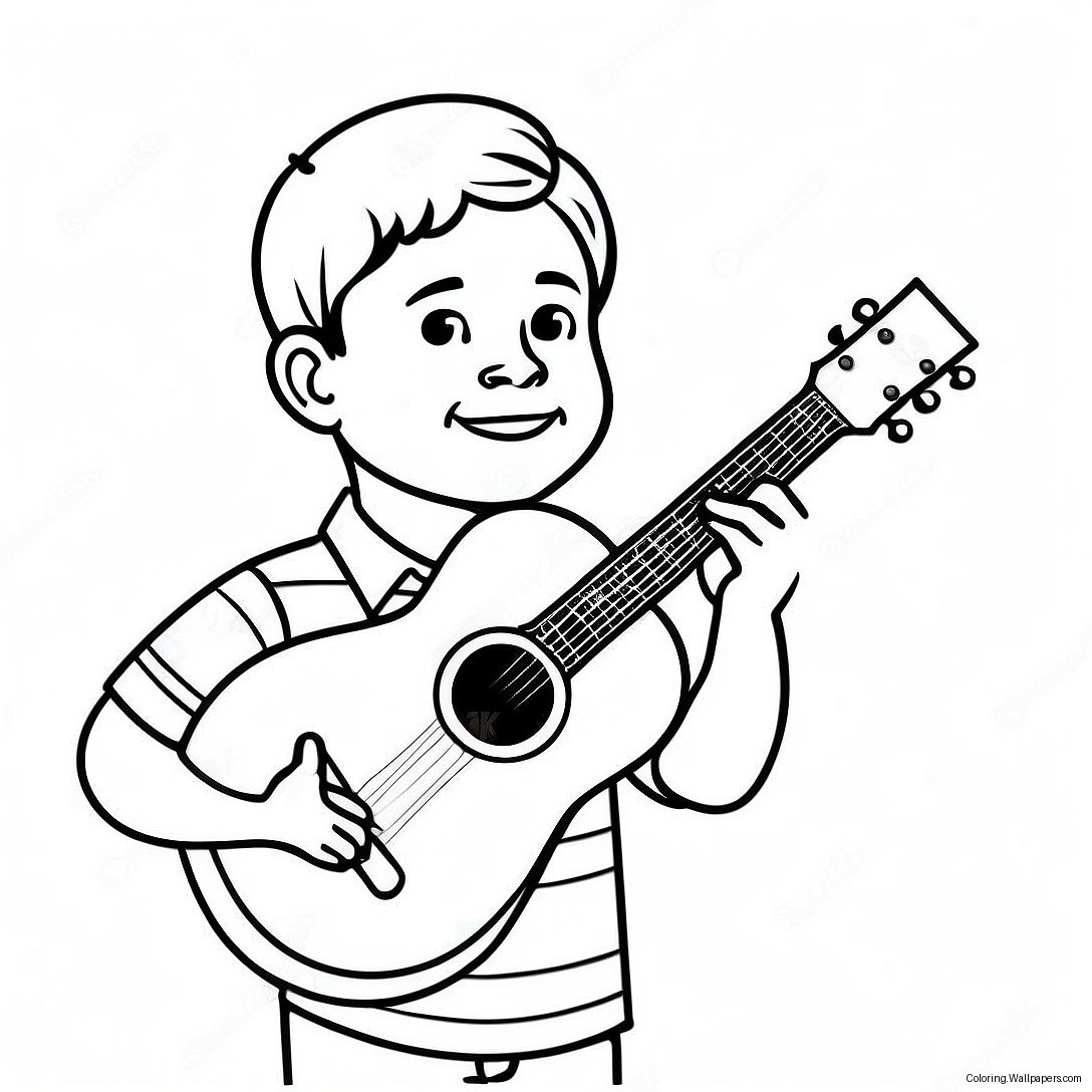 Boy With Uke Coloring Page 41564