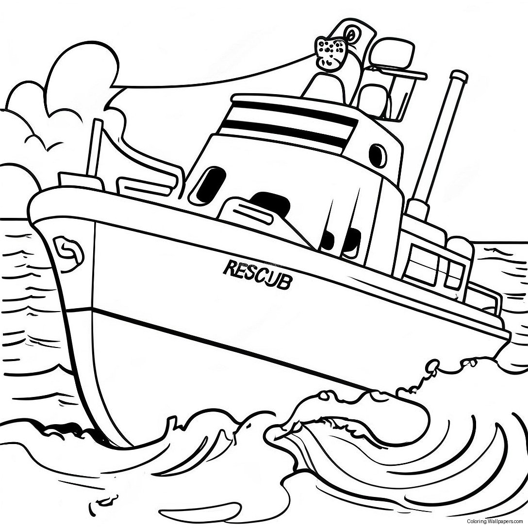 Brave Coast Guard Rescue Coloring Page 52210