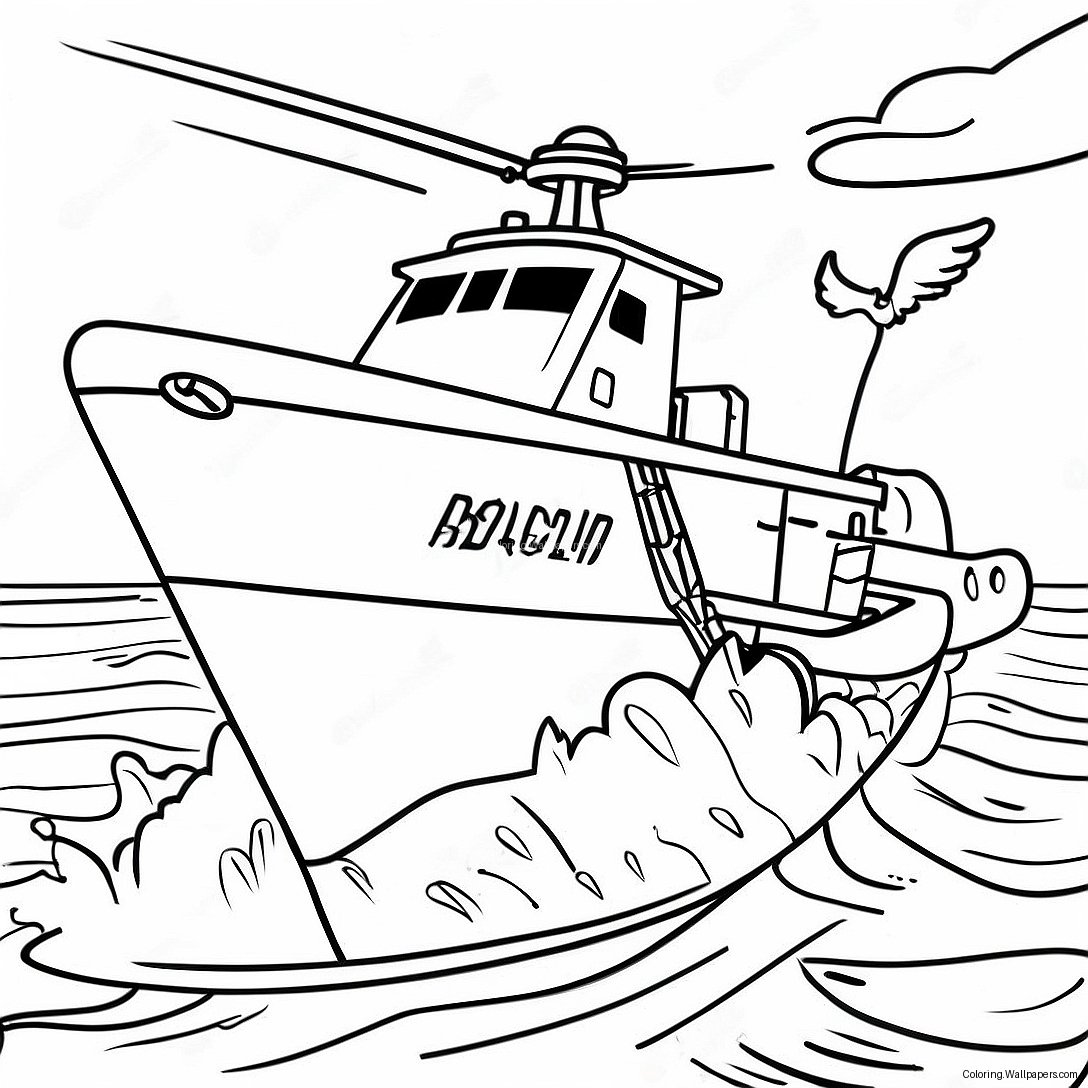 Brave Coast Guard Rescue Coloring Page 52211