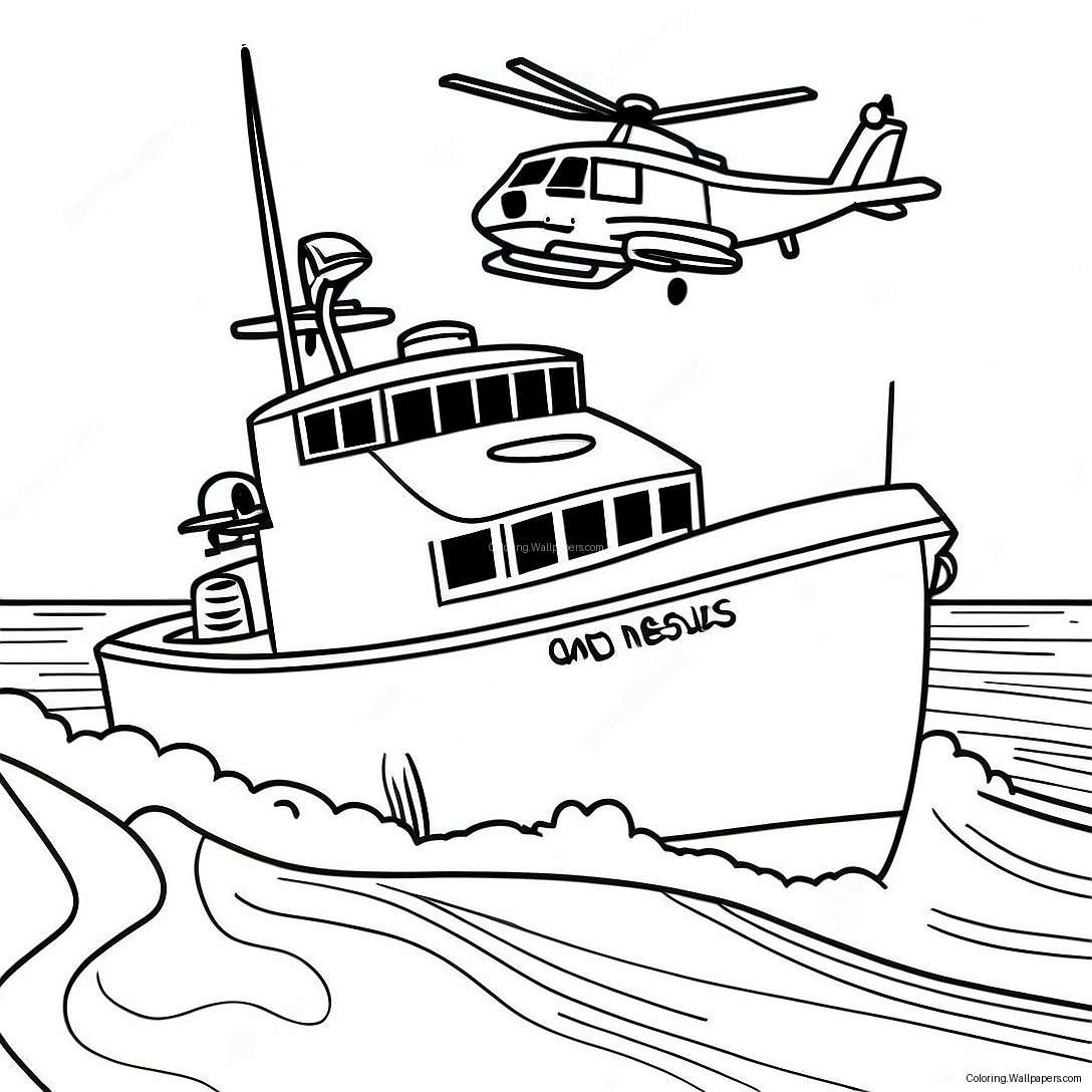 Brave Coast Guard Rescue Coloring Page 52212