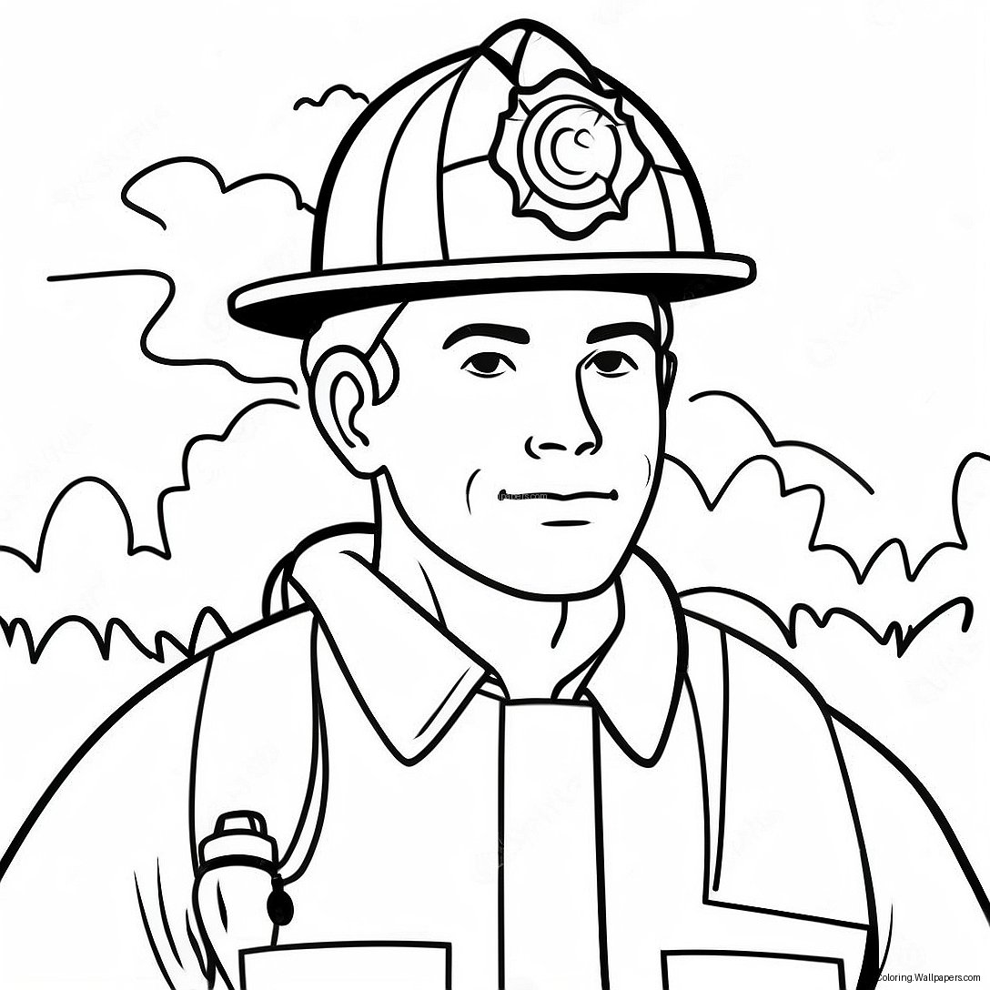 Brave Firefighter Coloring Page 55152