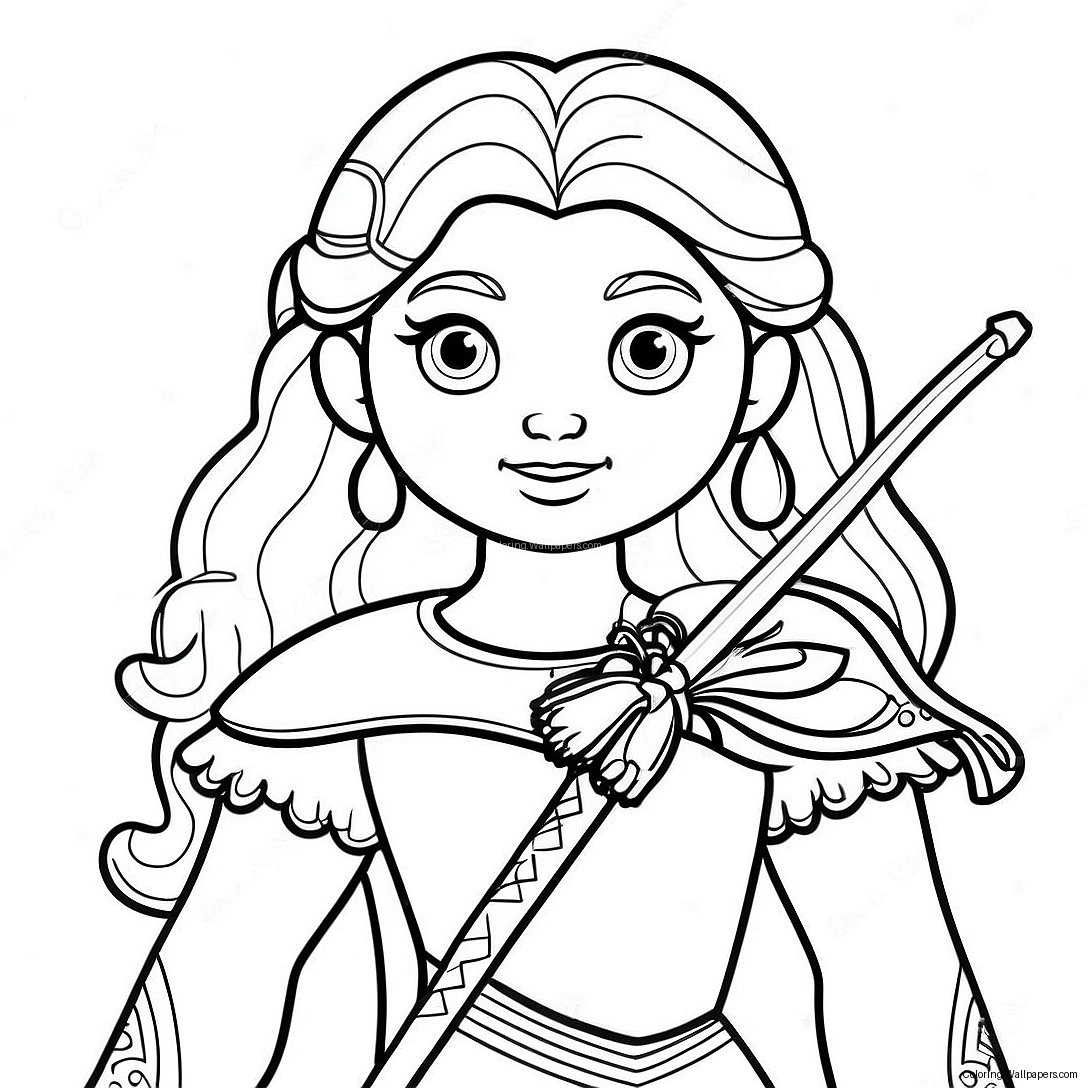 Brave Merida With Bow Coloring Page 2694